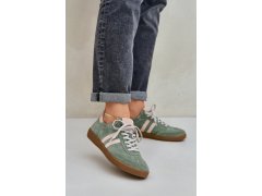 Zelené nízké dámské sneakersy zamšové Zazoo 1