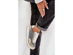 Kožené sportovní boty sneakers dámské d&a lr51-847 Zlaté 4