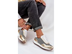 Kožené sportovní boty sneakers dámské d&a lr51-847 Zlaté 5