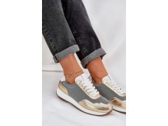 Kožené sportovní boty sneakers dámské d&a lr51-847 Zlaté 6