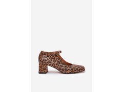 Kožené lodičky na podpatku v leopardím stylu laura messi 2936 Hnědé 6