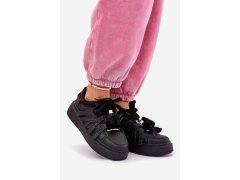 Ekokožené sneakersy na platformě černé Penolle 2