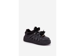 Ekokožené sneakersy na platformě černé Penolle 6