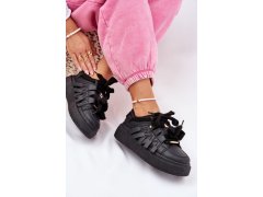 Ekokožené sneakersy na platformě černé Penolle 7