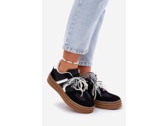 Dámské sneakersy na platformě s&nbsp;ozdobami černé Vinness 2