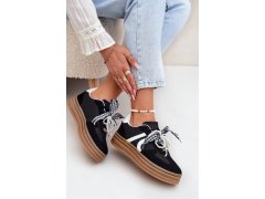Dámské sneakersy na platformě s&nbsp;ozdobami černé Vinness 5