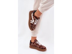 Dámské tenisky na platformě leopardí hnědé Totter 2