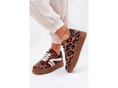 Dámské tenisky na platformě leopardí hnědé Totter 6