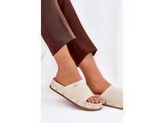 Dámské žabky na platformě big star nn274a746 Beige 5