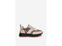 Zamšové dámské sneakersy na platformě panther vinceza 66793 Béžové 6
