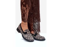 Kožené lakované mokasíny leopard vinceza 66790 Černé 1