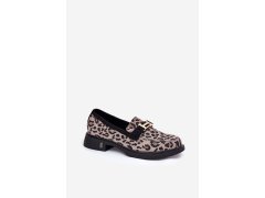 Kožené lakované mokasíny leopard vinceza 66790 Černé 3
