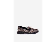 Kožené lakované mokasíny leopard vinceza 66790 Černé 7