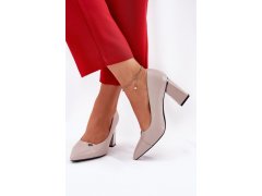 Elegantní lodičky na podpatku vinceza 62224 Šedé 5