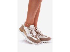 Kožené polobotky sneakers dámské artiker 56c1738 Bežovo-Zlaté 3