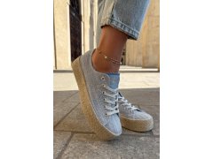 Dámské tenisky na platformě s pletením lee cooper lcw-25-02-3284 světle Béžové 3