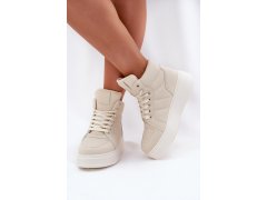 Vysoké dámské sneakers na platformě béžové Tillive 2