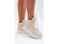 Vysoké dámské sneakers na platformě béžové Tillive 4