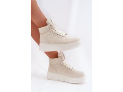 Vysoké dámské sneakers na platformě béžové Tillive 6