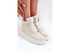 Vysoké dámské sneakers na platformě béžové Tillive 8