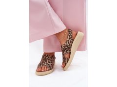 Zazoo 40392 kožené sandály dámské leopardí Hnědé 5