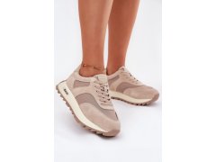 Semišové sneakersy na platformě dámské big star rr274897 hi-poly system Béžové 1