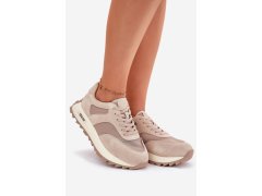 Semišové sneakersy na platformě dámské big star rr274897 hi-poly system Béžové 2