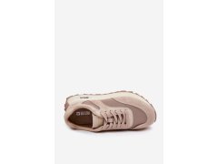 Semišové sneakersy na platformě dámské big star rr274897 hi-poly system Béžové 3