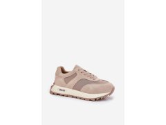 Semišové sneakersy na platformě dámské big star rr274897 hi-poly system Béžové 4
