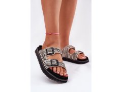 Semišové dámské pantofle s přezkami d.franklin dfsh405002 Zebra 5