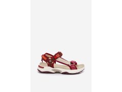 Dámské sandály na suchý zip d.franklin dfsh406003 bordové 2
