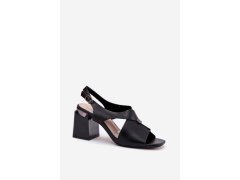 Elegantní dámské sandály na podpatku vinceza 62238 Černé 3