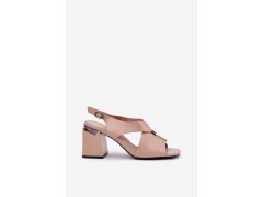 Elegantní dámské sandály na podpatku vinceza 62238 Béžové 7