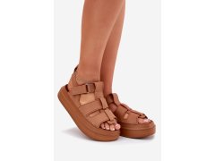 Dámské sandály na platformě camel Nitavelia 1