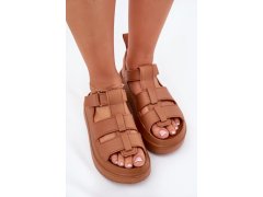 Dámské sandály na platformě camel Nitavelia 4