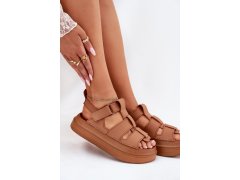 Dámské sandály na platformě camel Nitavelia 8