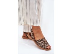 Zazoo 40327 kožené nazouvací sandály Leopardí 4