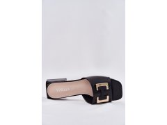 Elegantní dámské sandály na klínku se zlatým detailem 62229 černé Vinceza 8