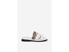 Dámské kožené pantofle s&nbsp;suchým zipem leopard vinceza 66769 světle Béžové 7