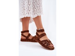 Dámské sandály se suchým zipem leopard Uvissa 4