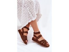 Dámské sandály se suchým zipem leopard Uvissa 6