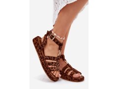 Dámské sandály na platformě se zlatým detailem leopard Kartia 1