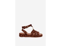 Dámské sandály na platformě se zlatým detailem leopard Kartia 7