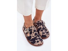 Semišové polobotky barefoot dámské s přezkou patches zazoo n1261 Hnědo-Bežové 5