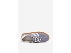 Semišové dámské sneakersy na platformě modré Marisae 3