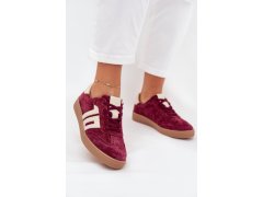 Dámské semišové sneakersy vinceza 79557 bordové 1