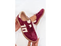 Dámské semišové sneakersy vinceza 79557 bordové 4