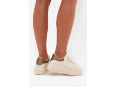 Dámské sneakersy na platformě big star ss274246 světle béžové 2