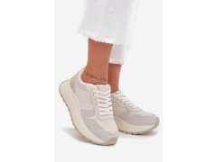 Zateplené dámské sneakersy na platformě big star ss274008 hi-poly system světle béžové 1