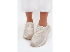 Zateplené dámské sneakersy na platformě big star ss274008 hi-poly system světle béžové 7